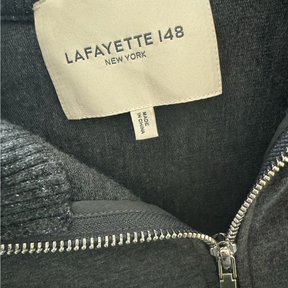 Lafayette 148 Grey Zip Up Sweatshirt material - Picture 2 of 2